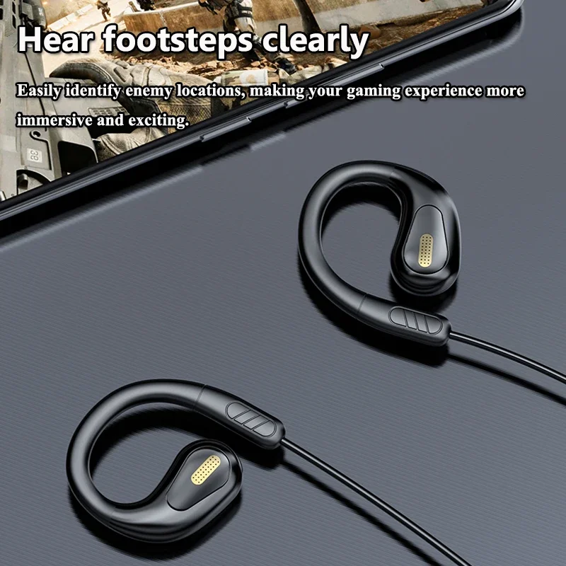 Cuffie da gioco sportive aperte cablate da 3,5 mm, tipo C, non in-ear, auricolari Hi-Fi con microfono ENC per un suono chiaro_voghion.com
