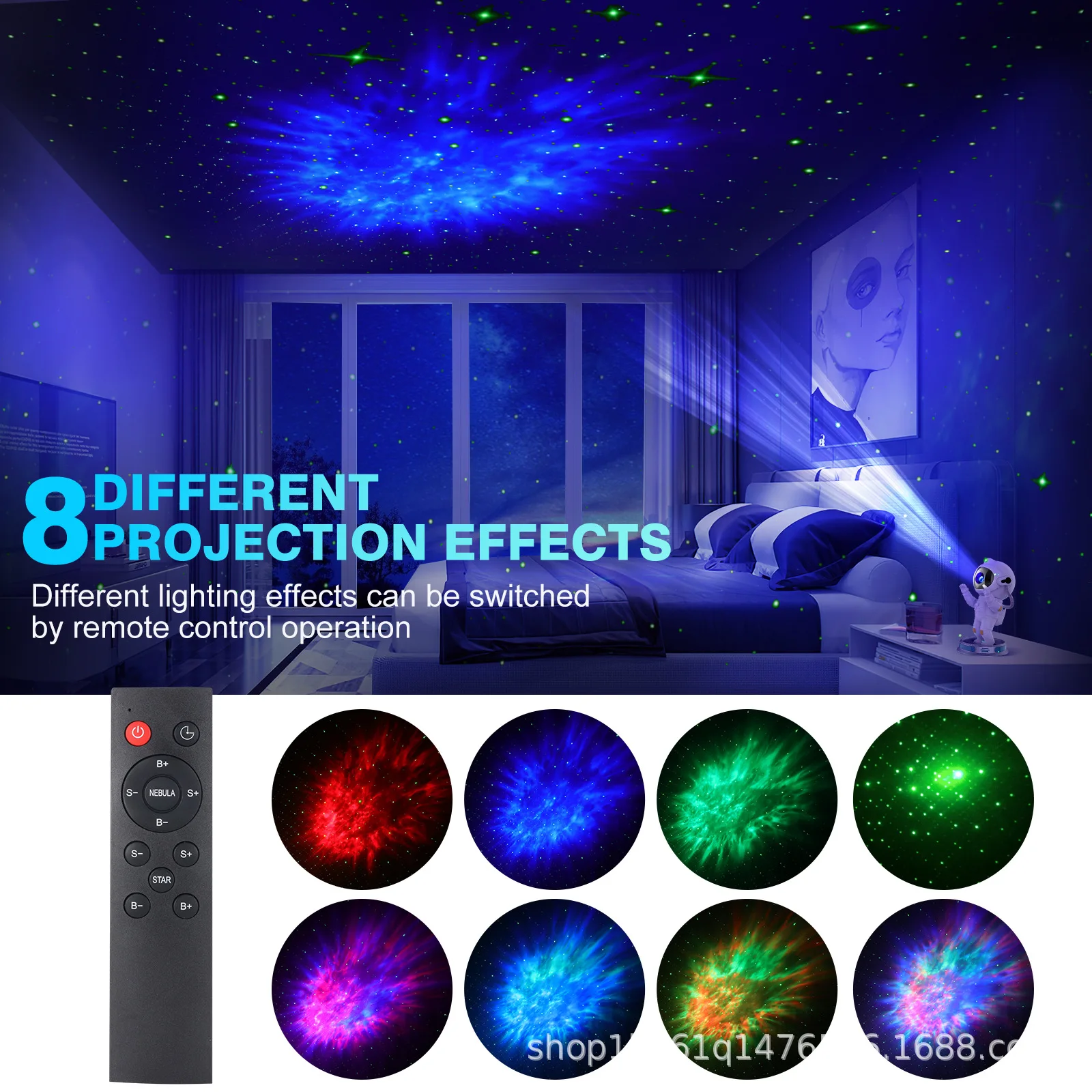 Description Picture 4 of itemStar Projector Galaxy Night Light Astronaut Space Projector Starry Nebula Ceiling LED Lamp Atmosphere Lamp for Bedroom Decor New