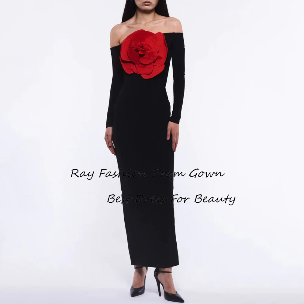 

Ray Fashion Mermaid Evening Dress Strapless With Off Shoulder Long Sleeves For Women Formal Occasion Mini Gowns فساتين سهرة