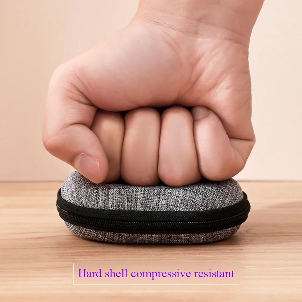 Luluhut Anti Press Hard Storage Box Zipper Carrying Bag For Ear Buds SD Card Earphone Wire Chargers and Usb Cable Organizer