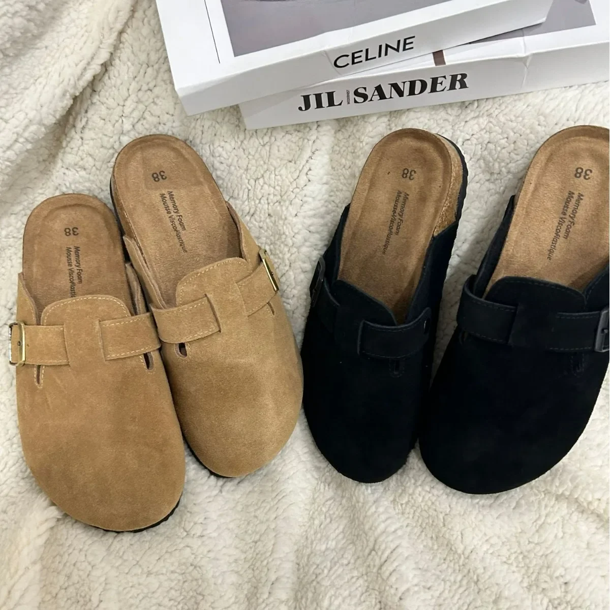 2024 New Camel Classic Closed Toe Mule Flock Fashion Clogs Slippers  Cork Sandals Man Women Unisex