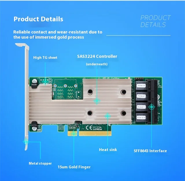 Scheda HBA Broadcom LSI 9305-24i SAS-3 PCIe X8 - Usata, Testata, Firmware IT Per ZFS TrueNAS
