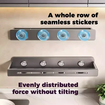 ชั้นวางของในครัว ชั้นวางของในห้องน้ำ ชั้นวางของในห้องอาบน้ำ ชั้นวางแชมพู แบบไม่ต้องเจาะผนัง ชั้นวางของในห้องอาบน้ำติดผนัง ชั้นวางของในห้องอาบน้ำขนาดใหญ่ รับน้ำหนักได้มาก 2