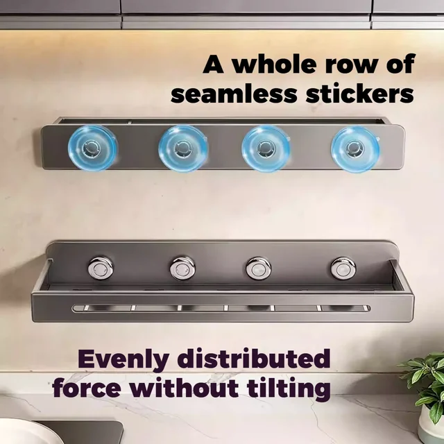 ชั้นวางของในครัว ชั้นวางของในห้องน้ำ ชั้นวางของในห้องอาบน้ำ ชั้นวางแชมพู แบบไม่ต้องเจาะผนัง ชั้นวางของในห้องอาบน้ำติดผนัง ชั้นวางของในห้องอาบน้ำขนาดใหญ่ รับน้ำหนักได้มาก 2