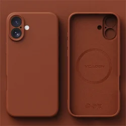 Premium Silicone MagSafe Wireless Charging Matte Case with High - Quality Liquid Back Cover - iPhone 15 (Coffee)