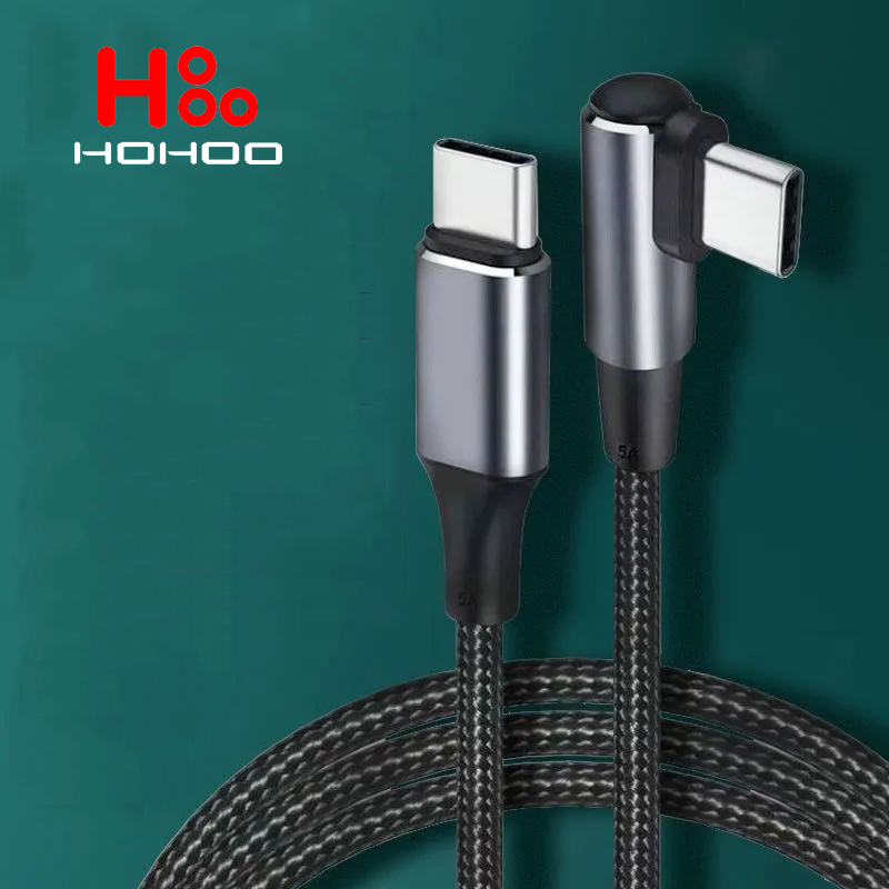 100W Type C To USB C Cable 90 Degree Angle For iPhone 15 Pro max iPad MacBook Pro Xiaomi Huawei Fast Charging Type-C Date Wire