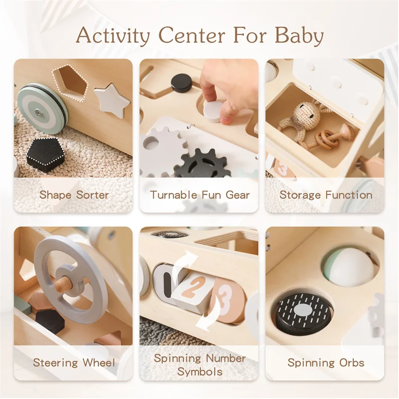 Kids Wooden Walker Montessori Toy Car Learning Children's Simulated Shopping  For 3 Year Babies Car Toddler Trolley Wagon Gifts 5