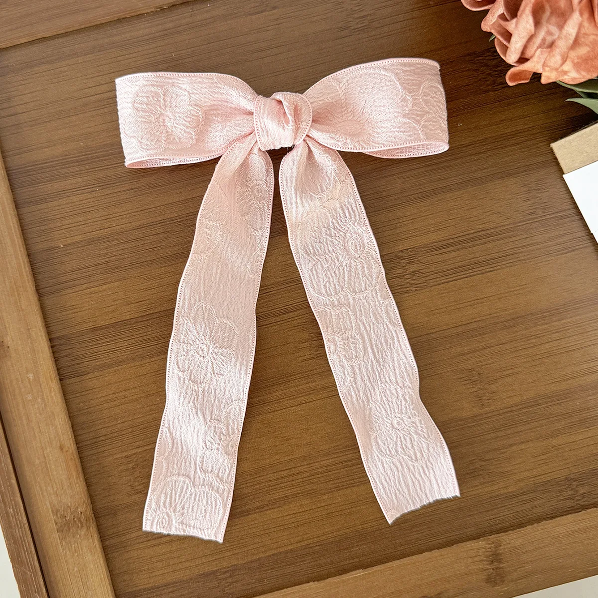 24 teil/los Nette Lange Quaste Band Bogen Haar Clips Lange Bogen Grips Haarnadeln Gestickte Bogen Barrettes Für Frauen Mädchen headwear – Detail 3