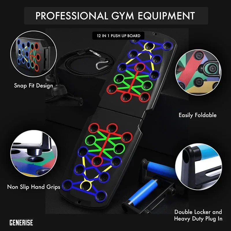 Push Up Board 21 in 1 Portable Folding Exercise Station Portable Push Up Fitness Equipment Strength Gym Training Equipment
