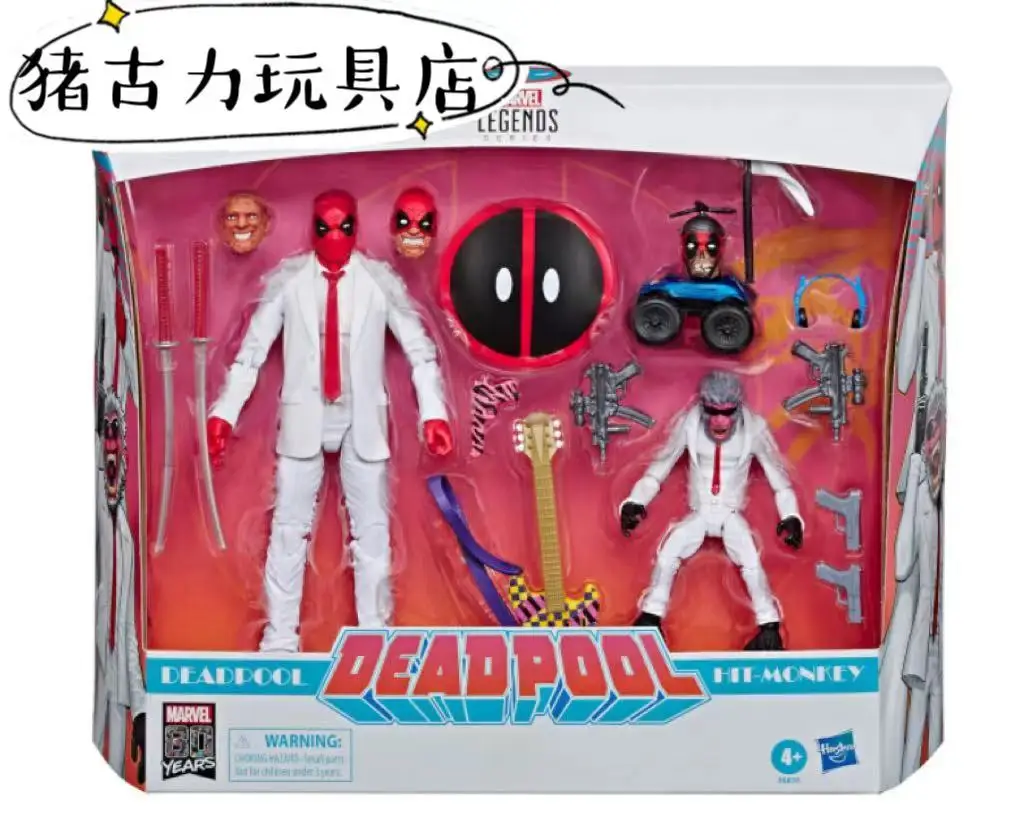 Figuras de acción de la serie Anime Marvel Legends Deadpool y Hit-monkey, paquete de 2, modelo de juguete, cómics, 80.º aniversario, 6 pulgadas