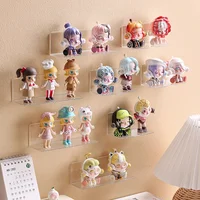Self-Adhesive Transparent Acrylic Wall Mounted Figures Display Storage Rack DIY Toy Stand 1