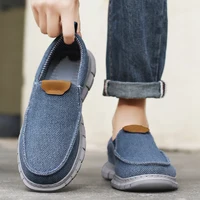 Sneakers Men's Shoes Casual Canvas Loafers Solid Color Slip On Flats Classic Comfortable Large Size Soft Breathable Male Shoes 1