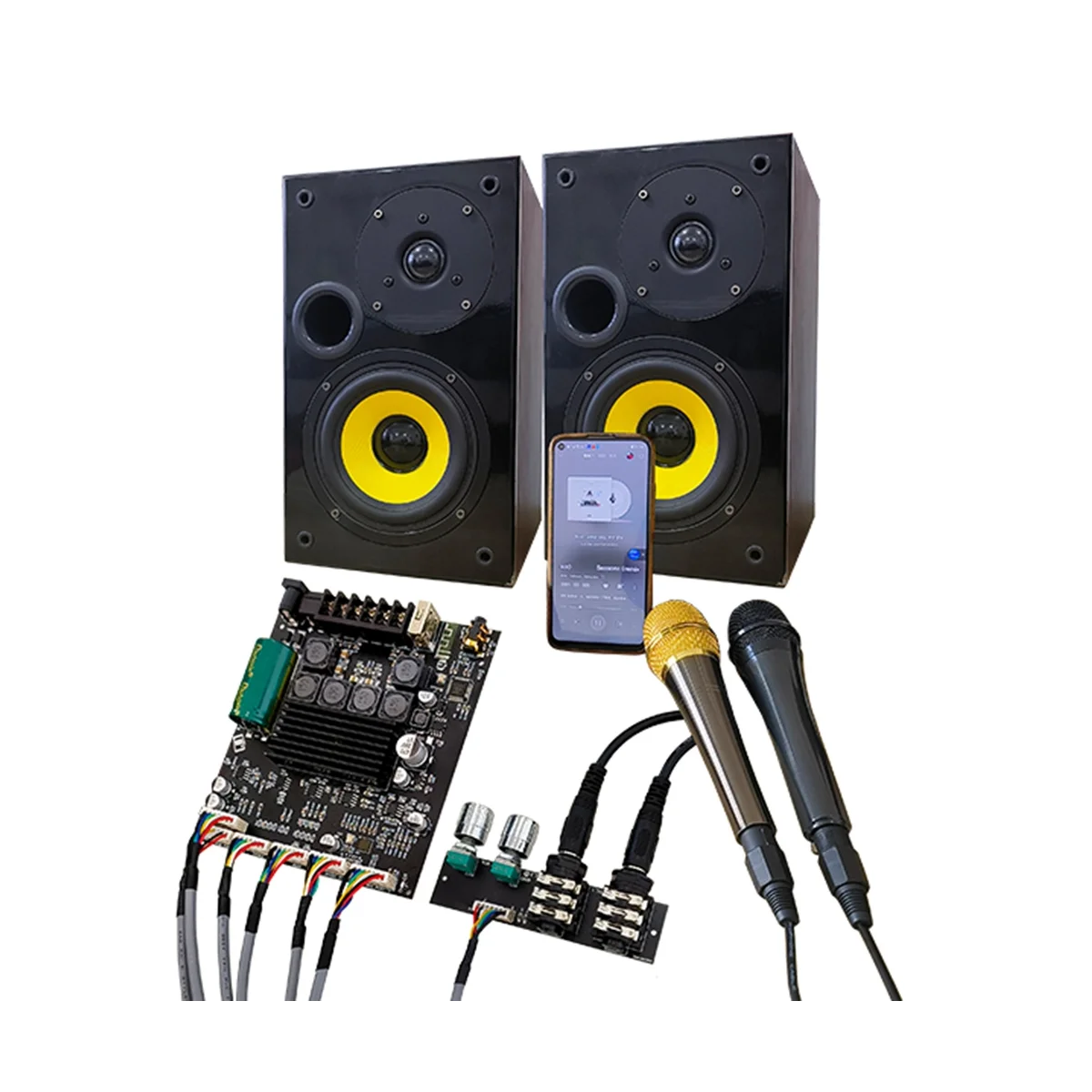 

ZK-AM100F свинцовый Тип KTV микрофонная аудиосистема 2,1 каналов Bluetooth Плата усилителя мощности 50 + 50 + 100 Вт