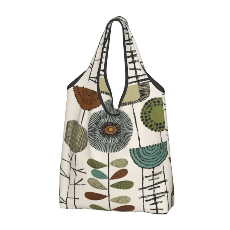 

Recycling Scandinavian Floral Orla Art Shopping Bag Women Tote Bag Portable Orla Kiely Mid Century Modern Grocery Shopper Bags