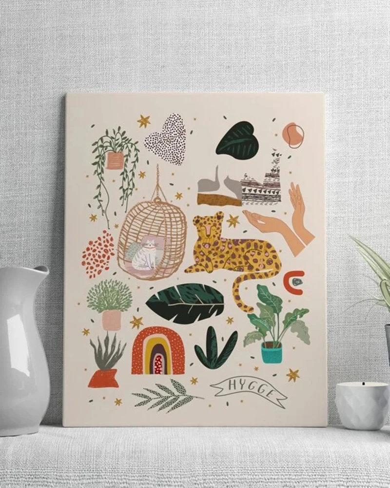 

Tropical Plants Posters Color Girl Painting Abstract Leopard Posters And Prints Nordic Niche Wall Pictures For Living Room Decor