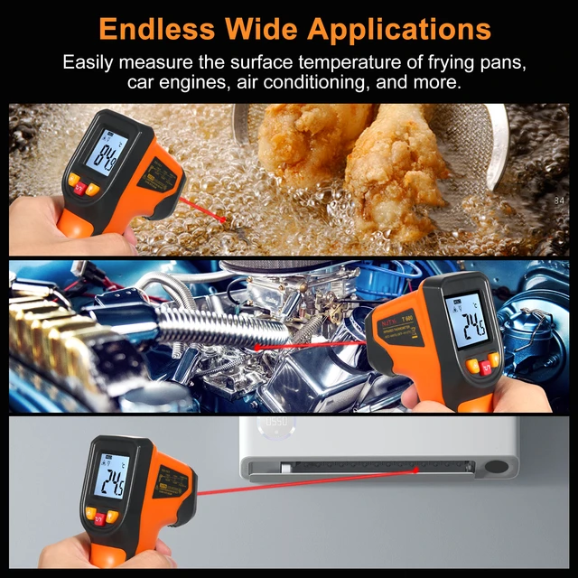 1pc Infrared Thermometer, Handheld Non-contact Digital Laser Gun Temperature  Reader For Cooking, Pizza Oven, Grill And Engine -58f To 1112f With Laser  Surface Temperature Measurement Readout, Instant Digital Read Meat  Thermometer For