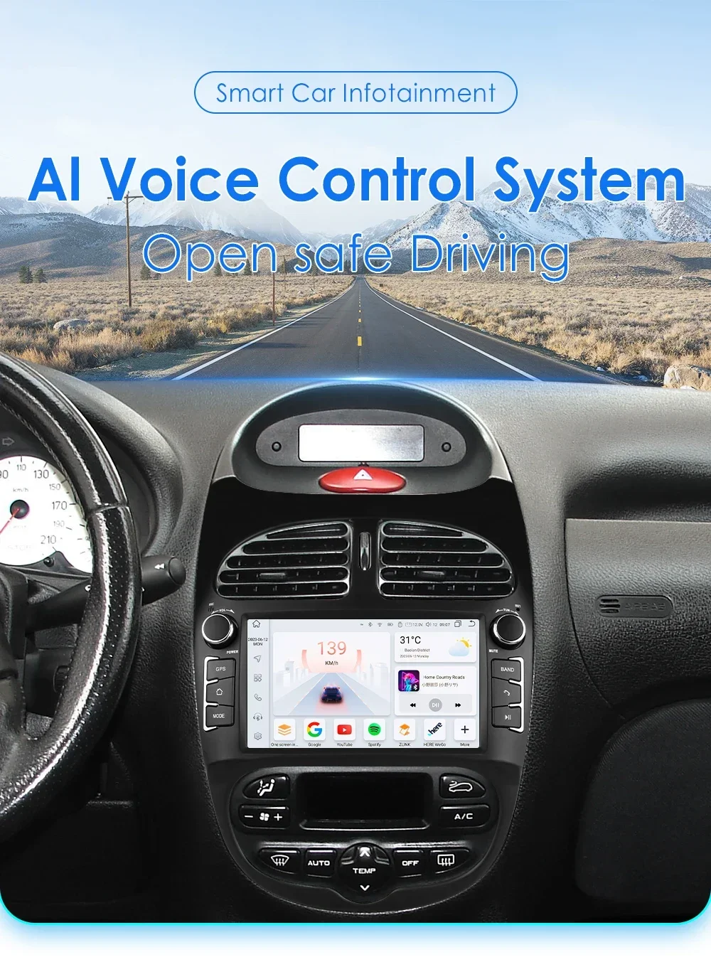 Autoradio Android Hizpo de 7 pulgadas para Peugeot 206 206CC 206SW 2000 - 2008 4G BT Auto CarPlay RDS DSP navegación GPS UIS7862 Multimedia 3