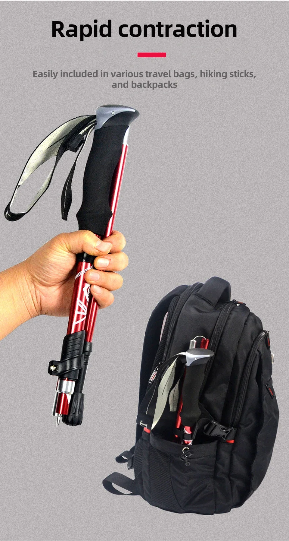 Bastone da trekking telescopico per escursionismo e nordic_voghion.com