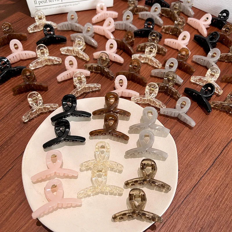 Mini Claw Clips Jelly Color Hair Claws for Girls Children Cute Hairpin Little Ponytail Shark Clip 6pcs
