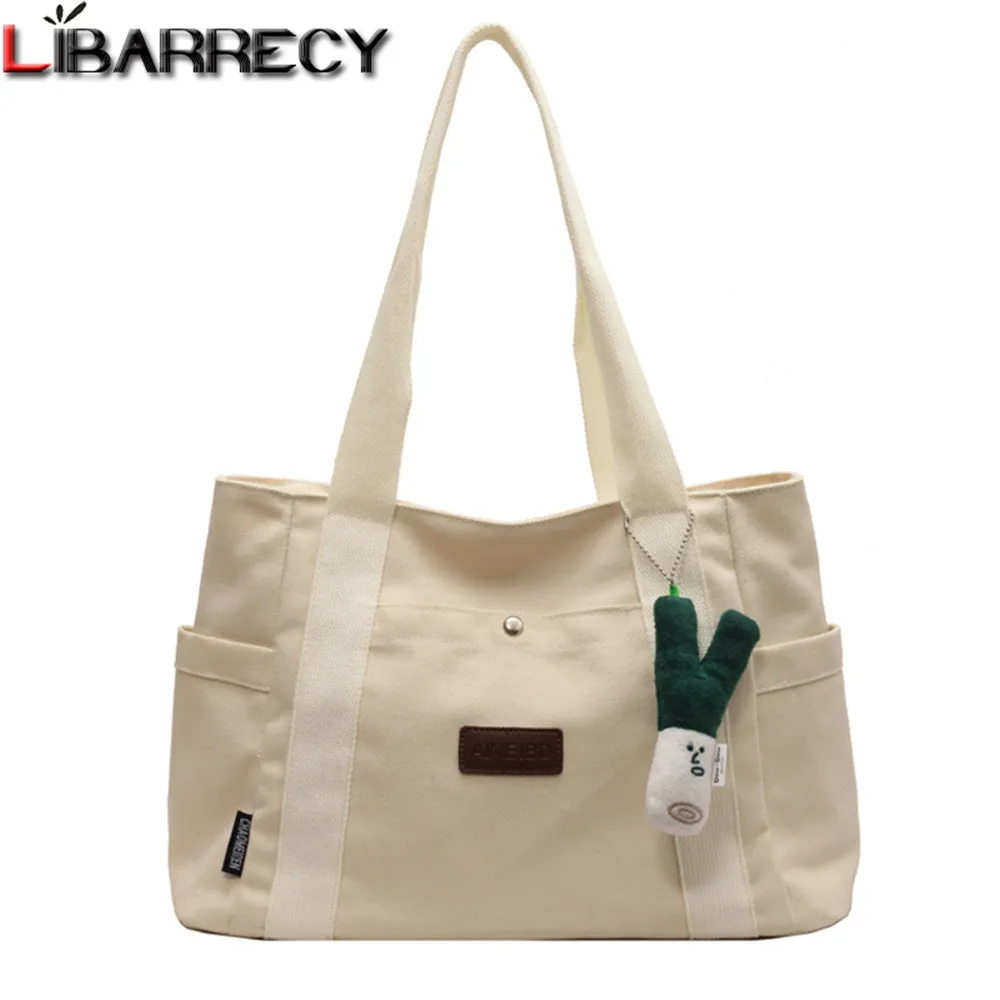 

Женская школьная дизайнерская сумка на плечо, однотонные вместительные повседневные холщовые дамские сумочки на ремне