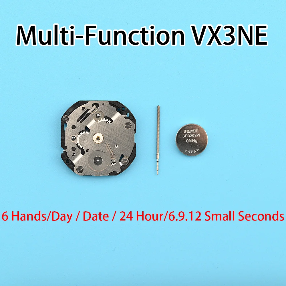 

VX3N Multi-Function VX3NE | VX3 Series Quartz Movement Size:10 1/2''' Day / Date/24 Hour/6.9.12 Small Seconds
