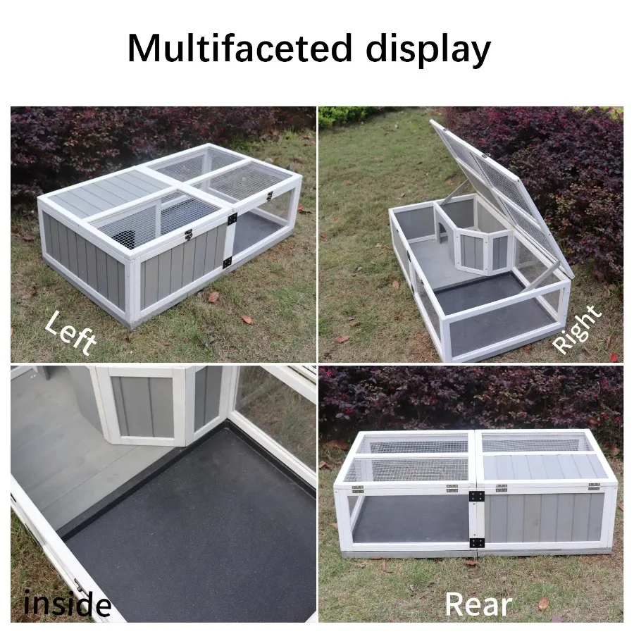 Wooden Tortoise House Indoor Turtle Enclosure for Small Animals Outdoor Wooden Reptile Cage