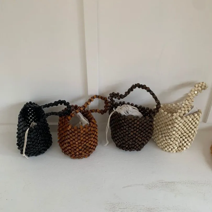 French Retro Shoulder Bag Summer Light Luxury Handmade Beaded Bag Fashionable Commuting Versatile Women Woven Bag