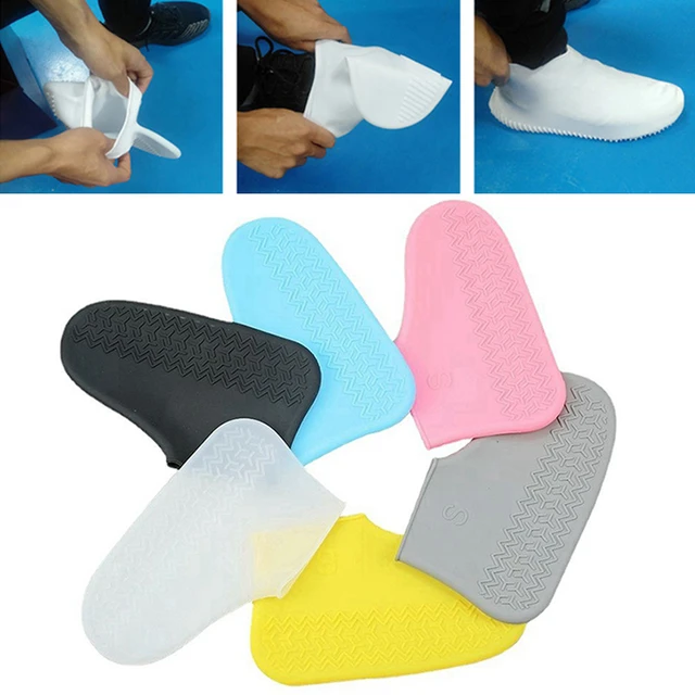 Couvre-chaussures en Silicone, 6 couleurs, imperméables, réutilisables,  protection antidérapante, en caoutchouc, pour les jours de pluie en  extérieur - AliExpress