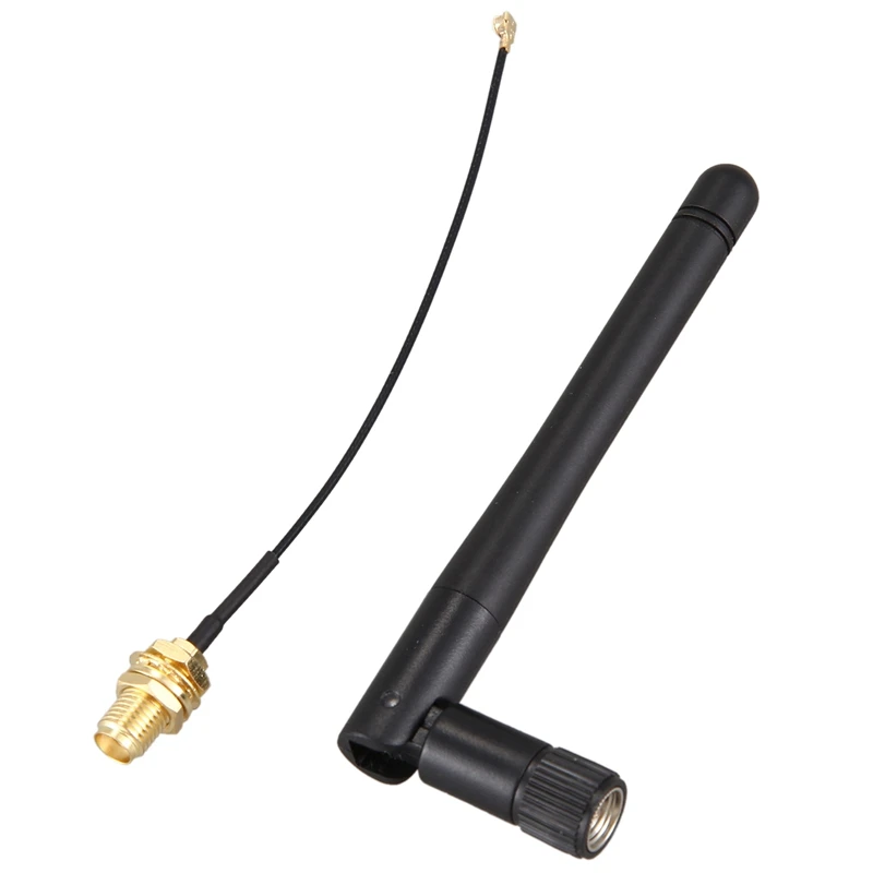 

AT41 4X 433Mhz Antenna 3Dbi GSM RP-SMA Plug Rubber Waterproof Lorawan Antenna + IPX To SMA Small Cable Extension