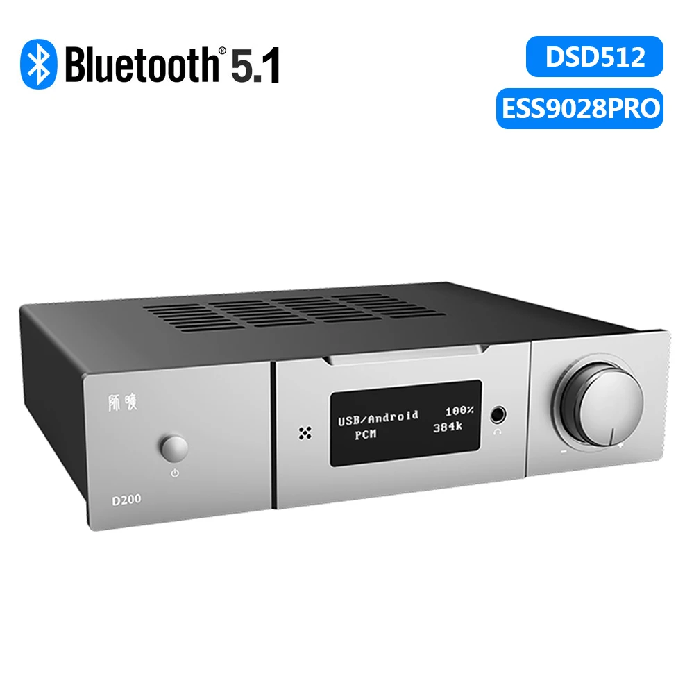 

Trasam D200 DAC Headphone Amplifier HiFi Bluetooth 5.1 USB/Coaxial/Optical LDAC Audio DAC ESS9028Pro 384kHz DSD512 XLR Balanced