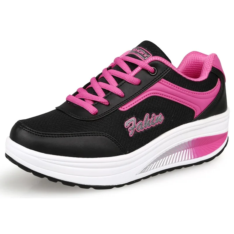

Women's Vulcanize Shoes Fashion PU Leather Casual Shoe High Quality sneakers for women Lady Lace-up Wedge shoes Zapatillas Mujer
