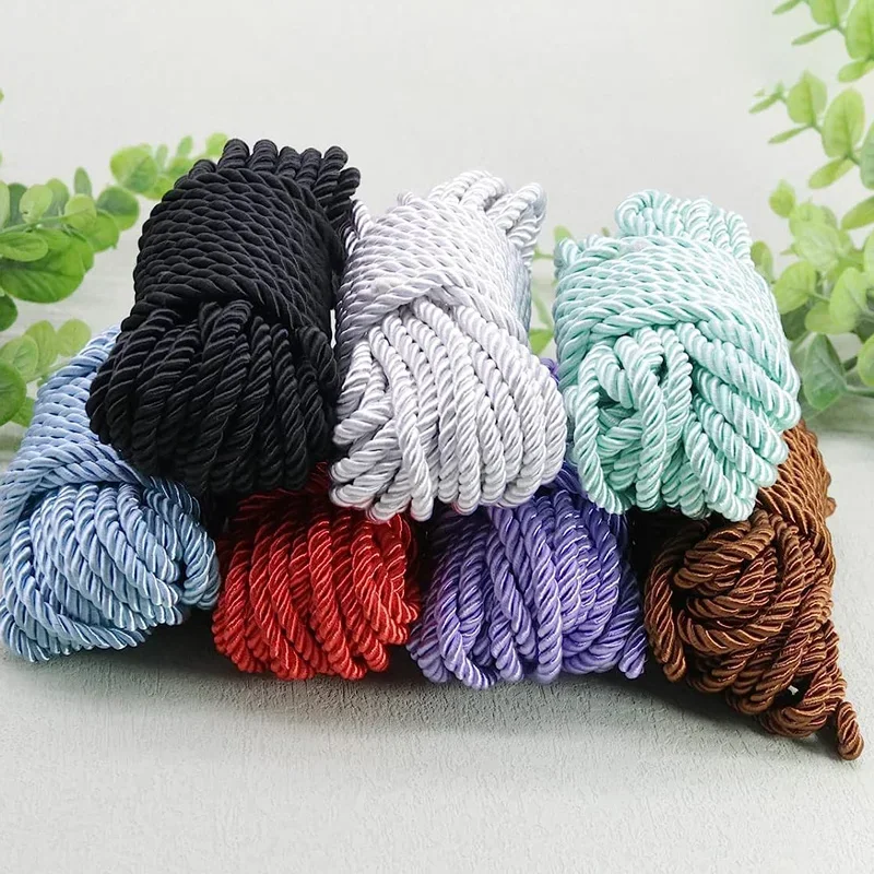 Luxurious 3-Ply Braided Silk Rope – 5mm Polyester Cord