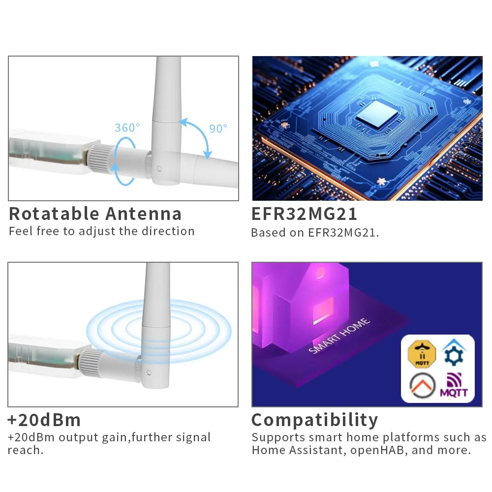 Zigbee Adapter SMLIGHT SLZB-07 USB Adapter Zigbee 3.0 Smallest Thread/Matter Works With Zigbee2MQTT Home Assistant ZHA