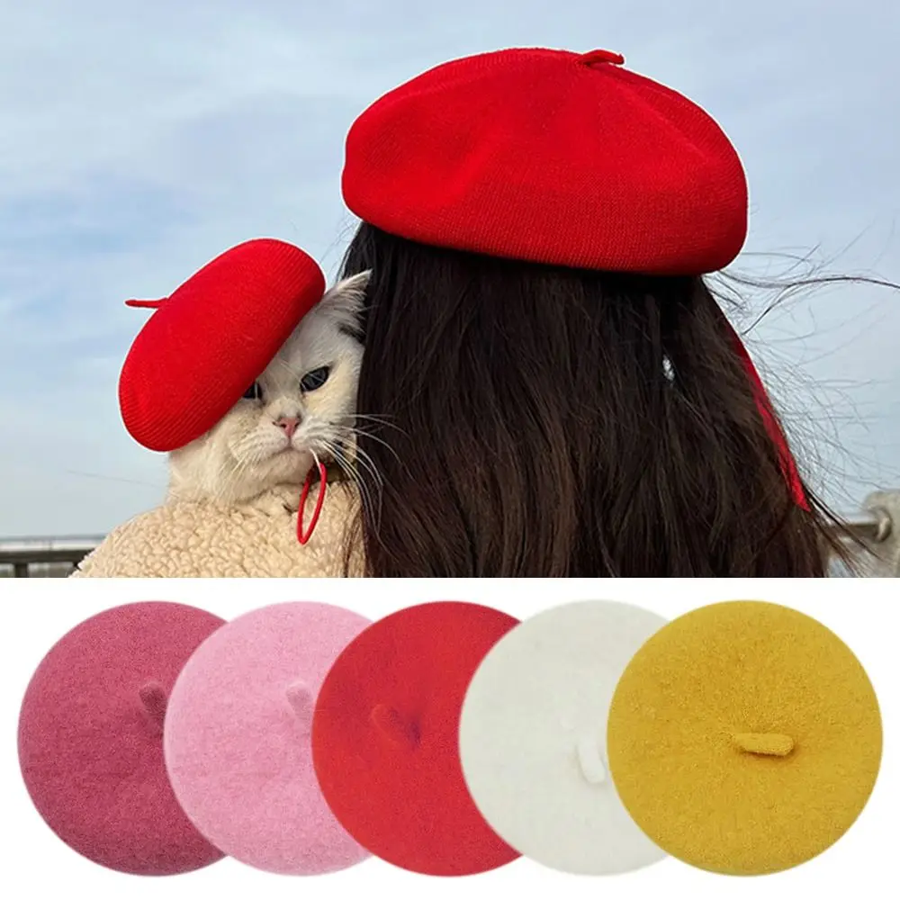 

Fashion Winter Leather Warm Earmuffs Dog Ear Muffs Dog Beret Hat Pet Headgear Pet Cap