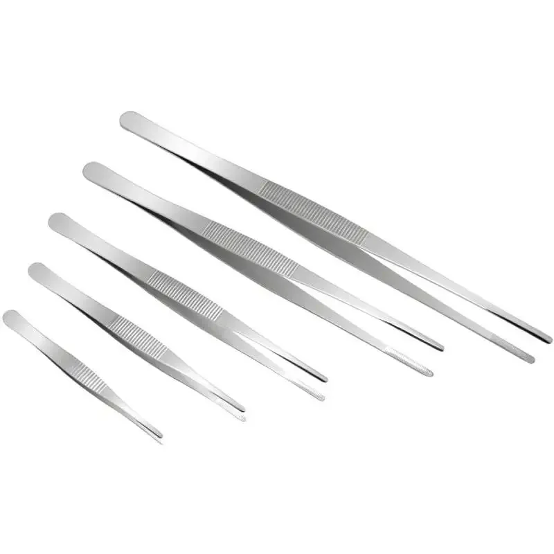 5/6/8/10/12 Inch Straight Tweezer Stainless Steel Aquarium Plant Tank BBQ Long Straight Tweezer Clip Feeding Tongs 1Pcs plant tweezers