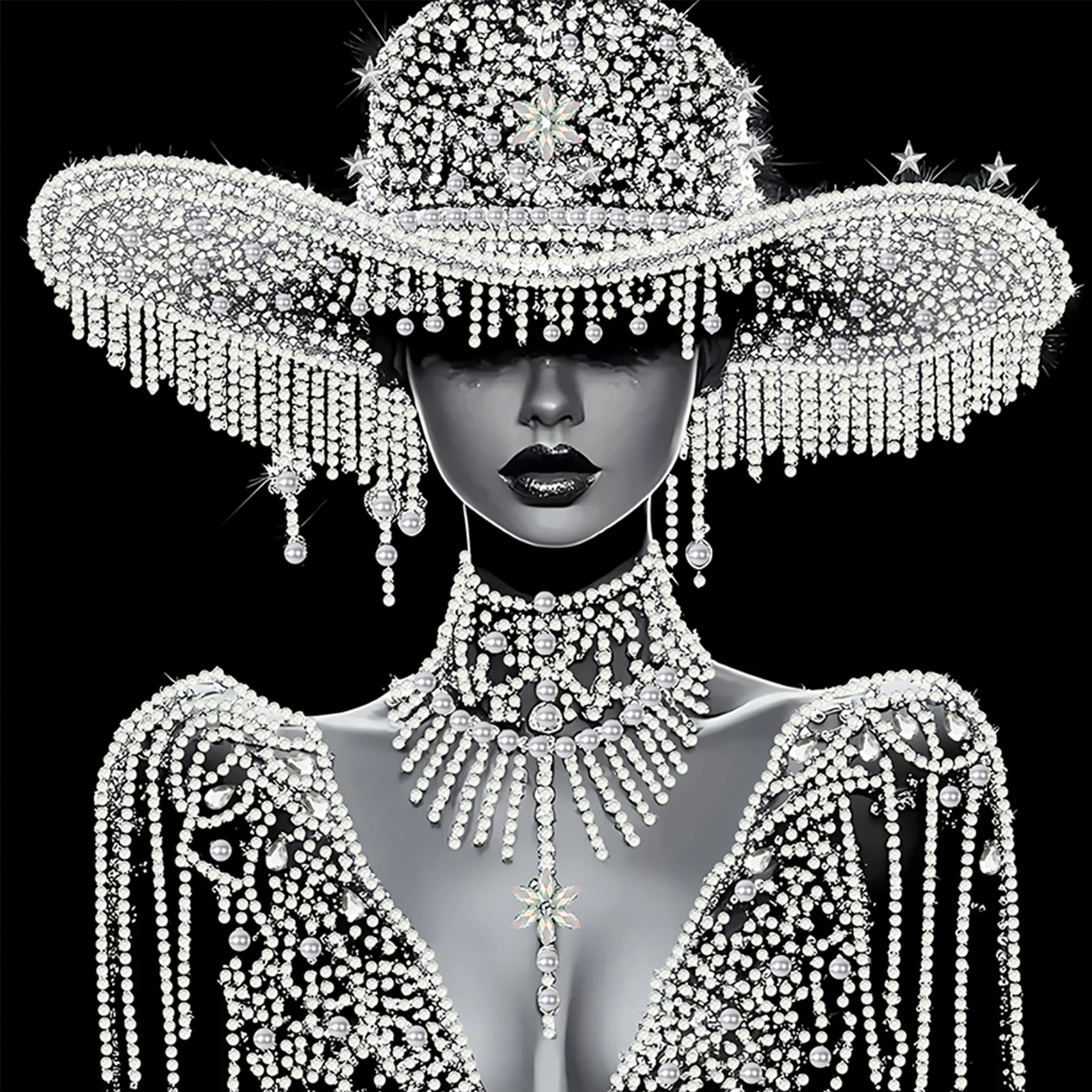 Beauty Special Shaped 5D DIY Partial Drill Diamond Painting Kits for Adults Home Decor Diamond Dots Paintings 11.81 X11.81inch - 3