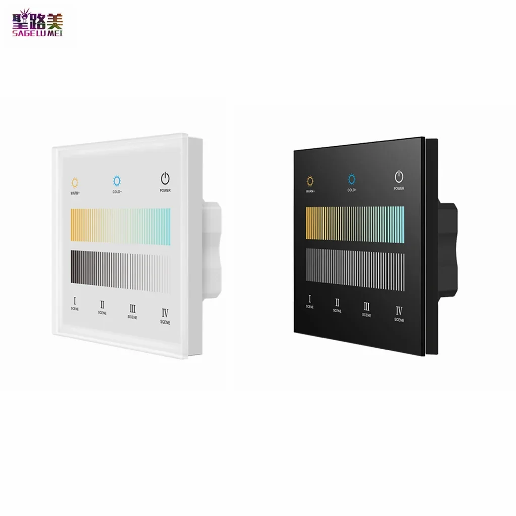 

Вход переменного тока 220-2,4 В, 2 канала * 20 мА, сенсорный контроллер цветной температуры со стеклянной панелью, G RF 0-10 В CCT, диммер стандарта фотоосвещения для одноцветной ленты