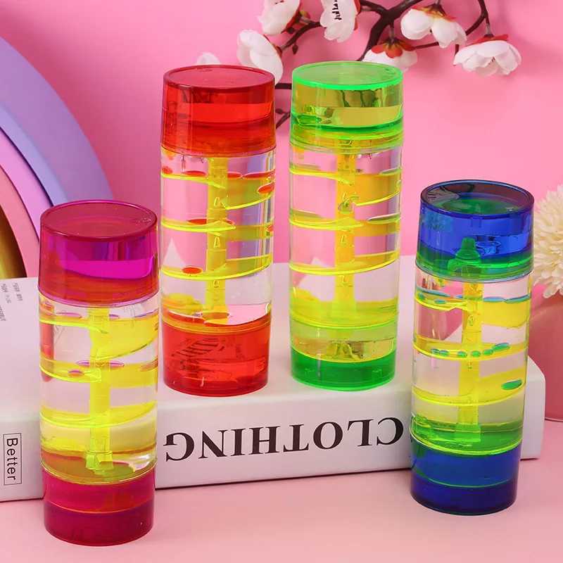 1 Hourglass Timer Liquid Oil Acrylic Hourglass Toy Creative Spiral Slide Oil Drain Family Table Decoration