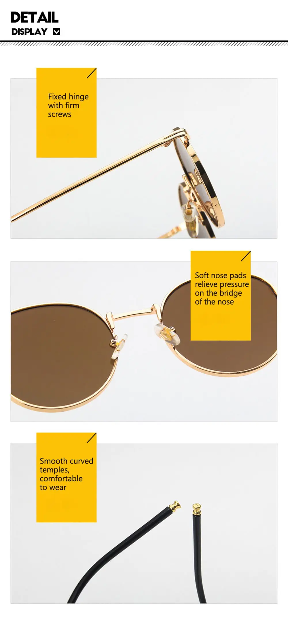 Gafas de sol redondas para hombre y mujer, lentes de sol con montura de Metal para pesca, a la moda - Imagen 4