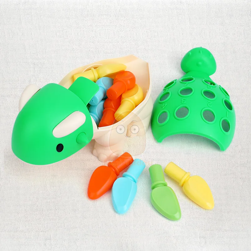 Montessori Baby Fine Motor Skill Training Focuses Hand Eye Game Dinosaur Color Number Sorting Nesting Educational Toys For Kids