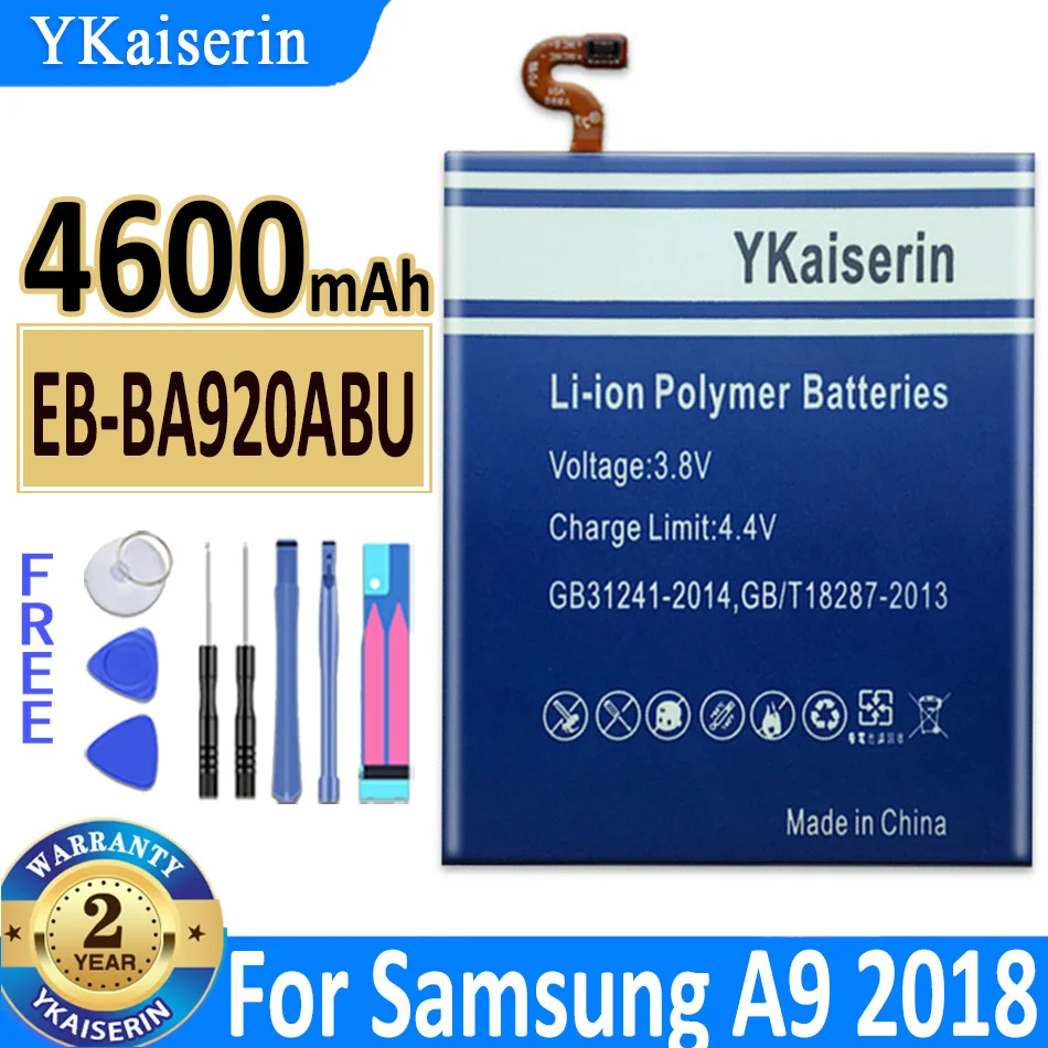 

YKaiserin EB-BA920ABU 4600mAh Battery For Samsung Galaxy A9 2018 A9s A9 Star Pro SM-A920F A9200 Mobile Phone Bateria + Tools