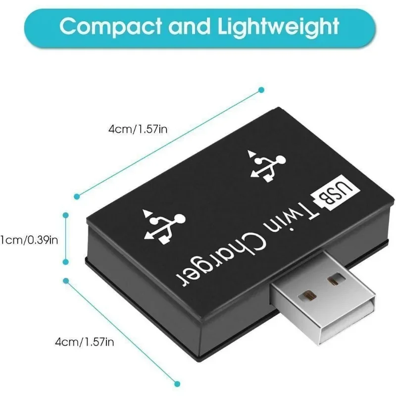 USB Splitter Hub Adapter with Dual Female Ports