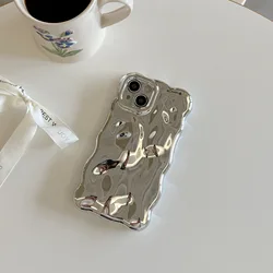 Stylish Stereoscopic Wave Wrinkled Bubble Phone Case - iPhone 12 (Silver)