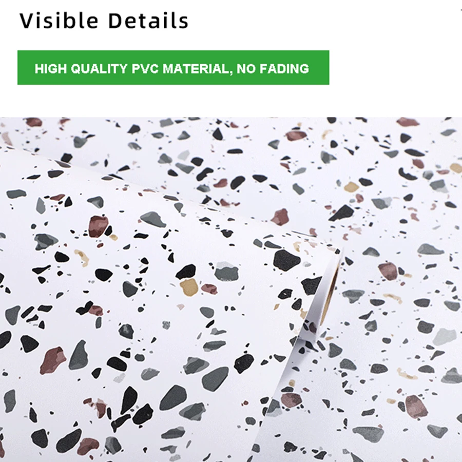 Thick Marble Matte Sticker Waterproof Tile Bathroom Table Self-Adhesive Wallpaper Oilproof Kitchen Countertop Colored Stone Film