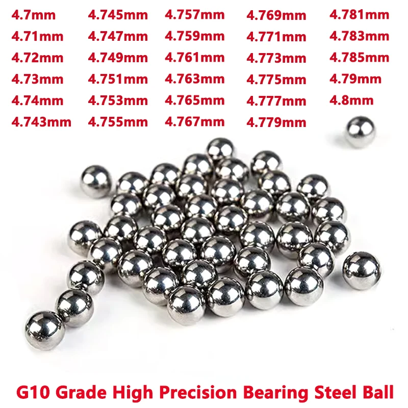 

100/500pcs G10 High Precision Bearing Steel Ball Screw Slider Steel Balls 4.7/4.71/4.72/4.73/4.74/4.743/4.745/4.747/4.749-4.8mm