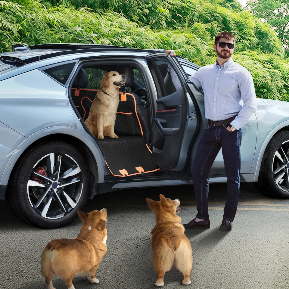 Black Dog Car Seat Cover for Pet Comfort