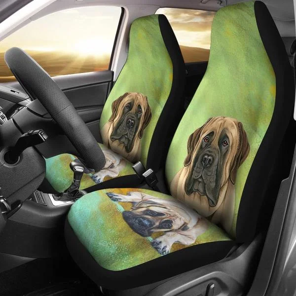 

English Mastiff Dog Print Car Seat Covers