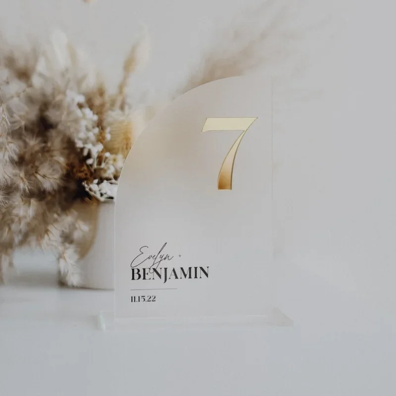Half Arch Layered Luxe Acrylic Table Numbers Wedding Table Numbers Wedding Centerpieces Tables Names
