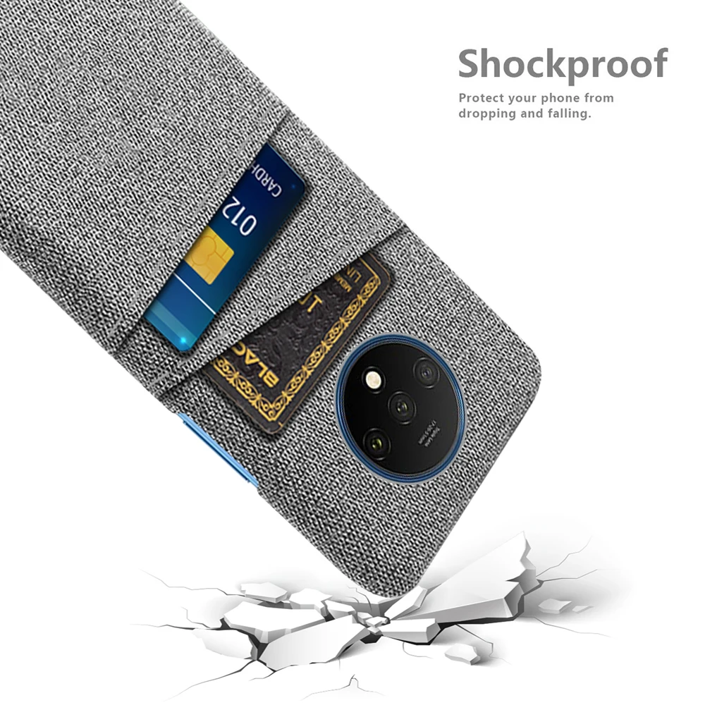 Oneplus 7T için Oneplus 7T durumda lüks kumaş çift kart