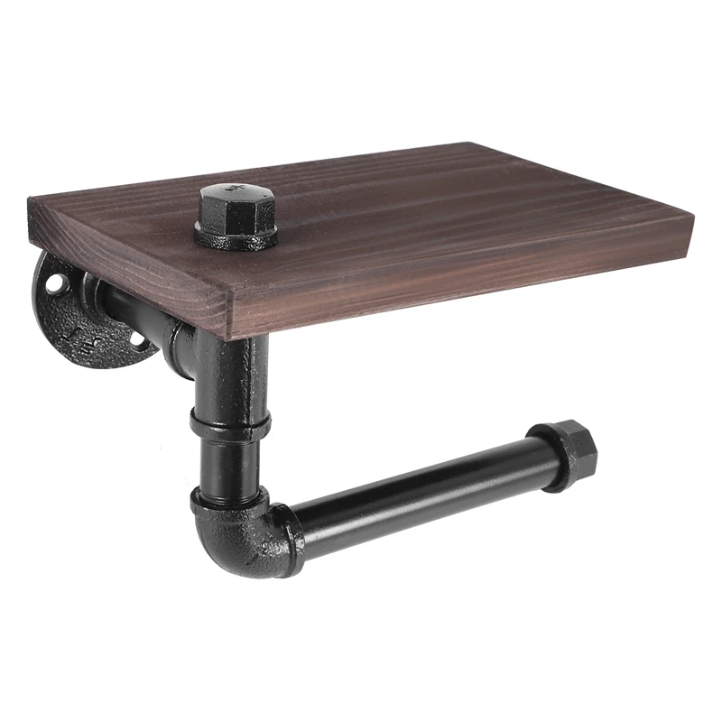 Description Picture 4 of itemRustic Industrial Toilet Paper Roll Holder,Pipe Floating Holder For Home/Bathroom,Wall Mounted Shelf